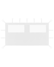 Paroi latérale de belvédère avec fenêtres 4x2 m Blanc | Mobilier & Déco