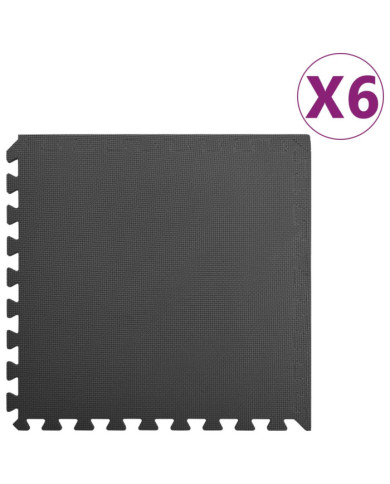 Tapis de sol 6 pcs 2,16 ㎡ Mousse EVA Noir | Mobilier & Déco