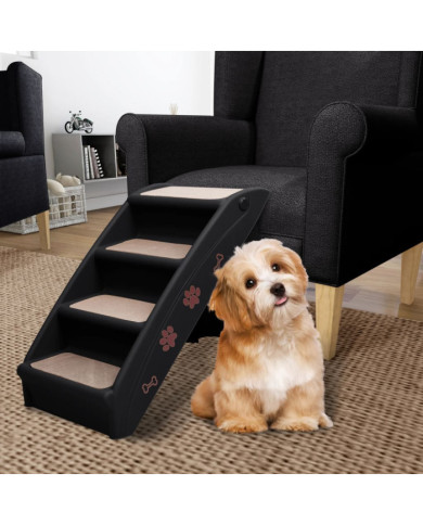Escaliers pliables pour chiens Noir 62x40x49,5 cm | Mobilier & Déco