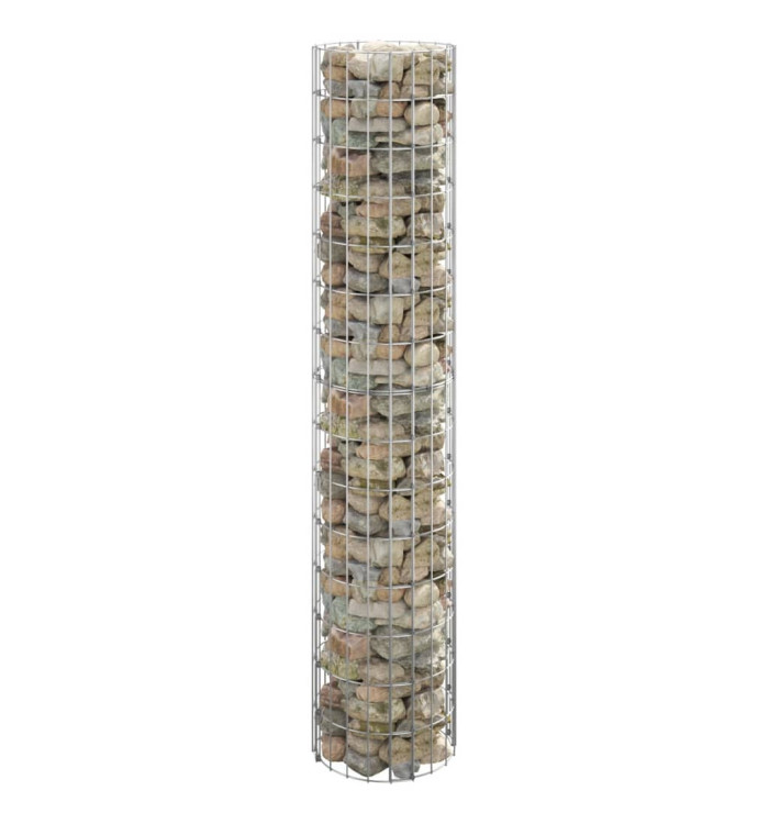Poteau à gabion circulaire Acier galvanisé Ø30x150 cm | Mobilier & Déco