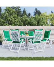 Coussins de chaise de jardin à dossier haut lot de 6 vert tissu | Mobilier & Déco