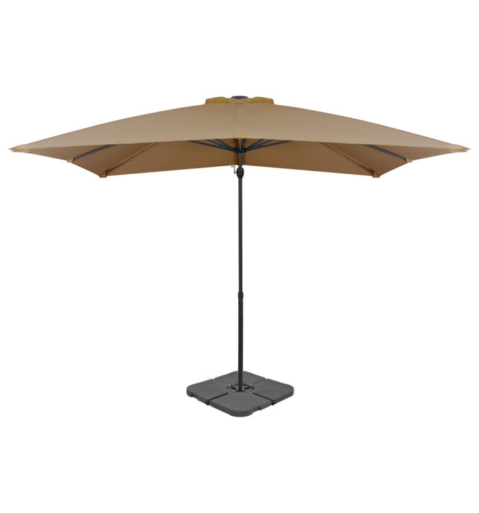 Parasol de jardin avec base portable taupe | Mobilier & Déco