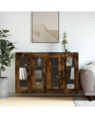 Armoires murales 2 pcs chêne fumé bois d'ingénierie | Mobilier & Déco