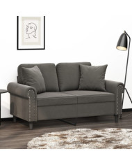 Coussins décoratifs lot de 2 Gris foncé 40x40 cm Velours | Mobilier & Déco