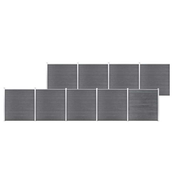 Clôture de jardin WPC 1564x186 cm Gris | Mobilier & Déco