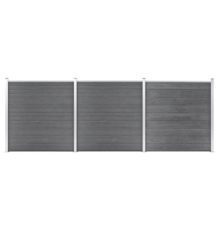 Clôture de jardin WPC 526x186 cm Gris | Mobilier & Déco