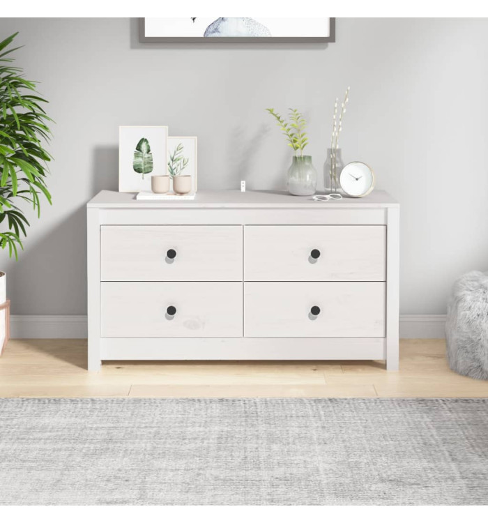 Armoire latérale Blanc 100x40x54 cm Bois de pin massif | Mobilier & Déco