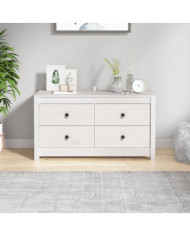 Armoire latérale Blanc 100x40x54 cm Bois de pin massif | Mobilier & Déco