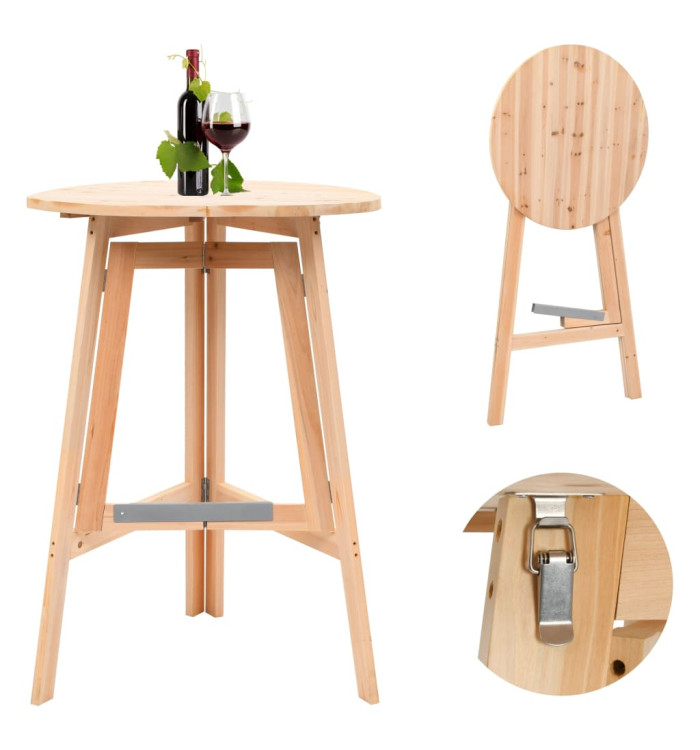 Table de bar pliable 78 cm Bois de sapin | Mobilier & Déco