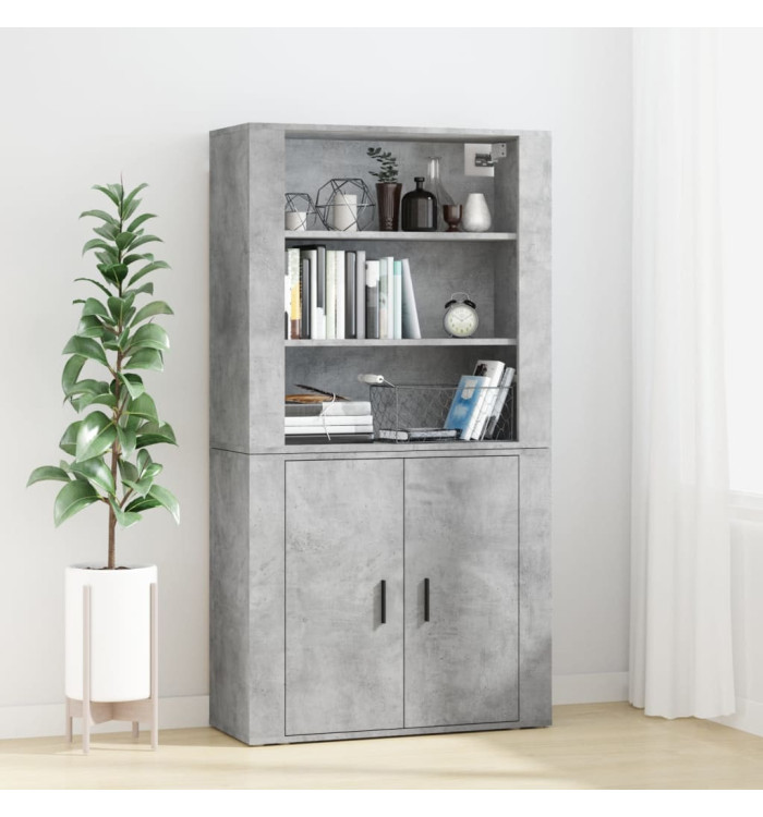 Buffet haut Gris béton Bois d'ingénierie | Mobilier & Déco