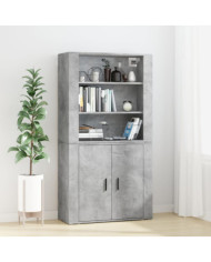 Buffet haut Gris béton Bois d'ingénierie | Mobilier & Déco