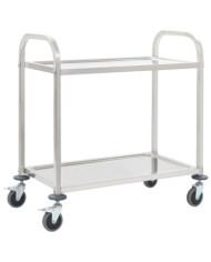 Chariot de cuisine à 2 niveaux 96,5x55x90 cm Acier inoxydable | Mobilier & Déco