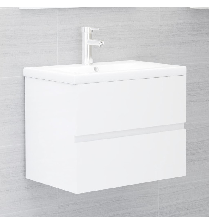 Armoire d'évier Blanc brillant 60x38,5x45 cm Bois d'ingénierie | Mobilier & Déco