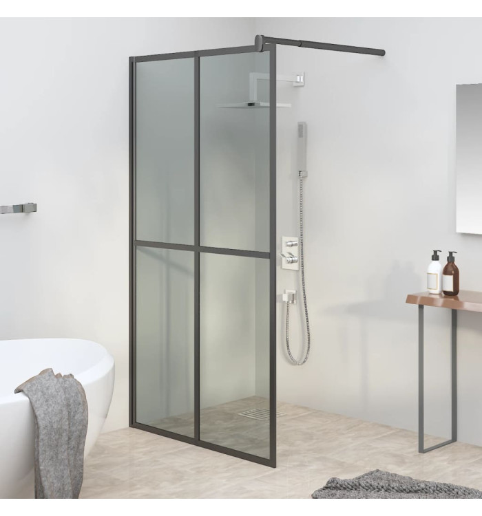 Écran de douche 100x195 cm Verre trempé foncé | Mobilier & Déco