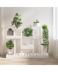 Support à plantes Blanc 104,5x25x77,5 cm Bois massif de pin | Mobilier & Déco