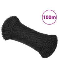 Corde de travail Noir 6 mm 100 m polypropylène | Mobilier & Déco