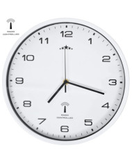 Horloge murale radioguidée avec mouvement à quartz 31 cm Blanc | Mobilier & Déco