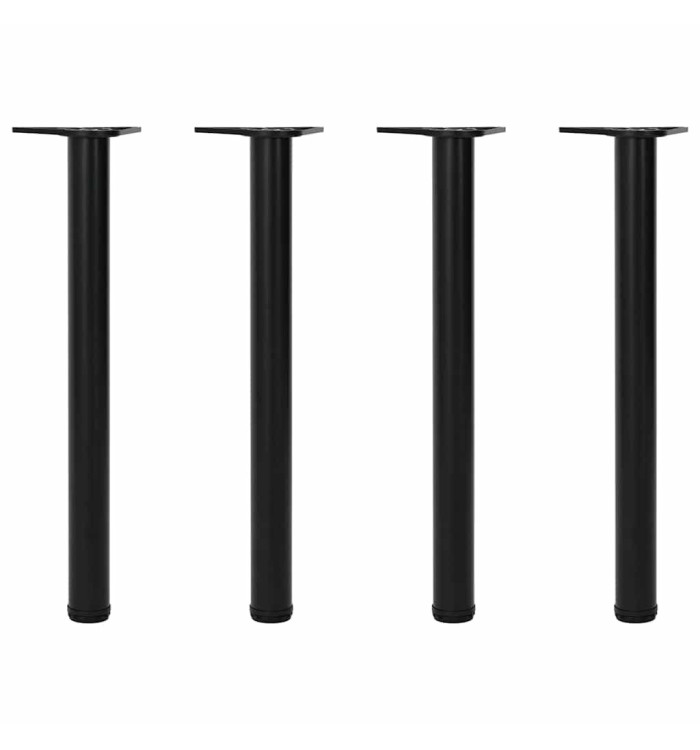 4 pieds de table réglables en hauteur 710 mm Noir | Mobilier & Déco