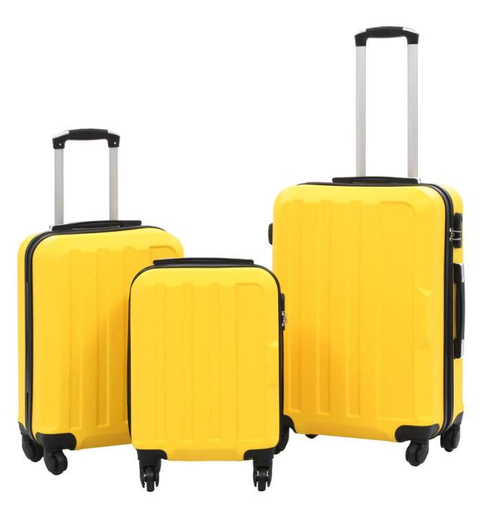 Valise rigide 3 pcs Jaune ABS | Mobilier & Déco
