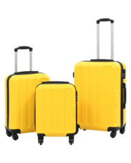 Valise rigide 3 pcs Jaune ABS | Mobilier & Déco