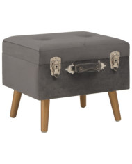 Tabouret de rangement 40 cm Gris Velours | Mobilier & Déco