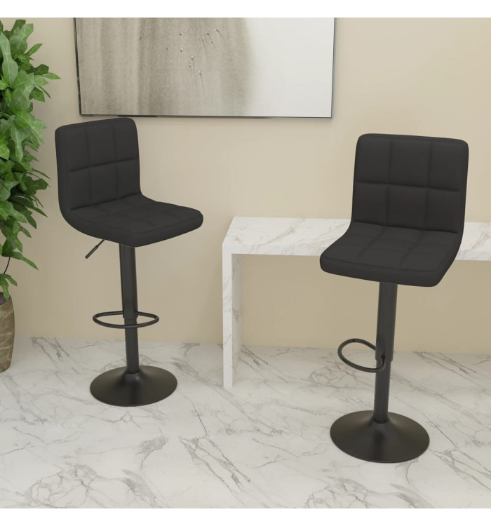 Tabourets de bar lot de 2 noir tissu | Mobilier & Déco