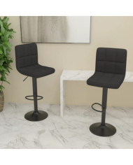 Tabourets de bar lot de 2 noir tissu | Mobilier & Déco