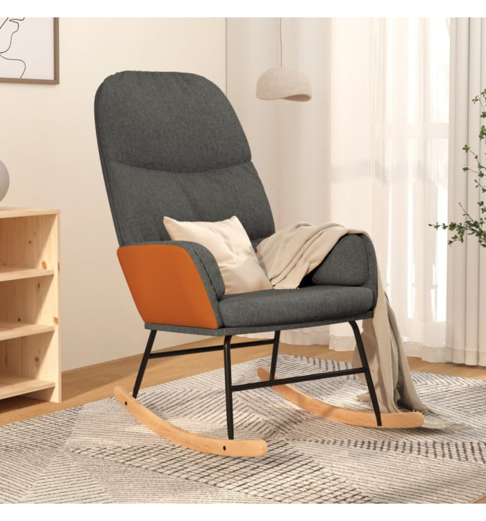 Chaise à bascule Gris foncé Tissu | Mobilier & Déco