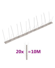 Ensemble de 20 pointes à 4 rangées contre oiseaux Inox 10 m | Mobilier & Déco
