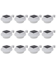 Lampes solaire à LED d'extérieur pour clôture 12 pcs Blanc | Mobilier & Déco