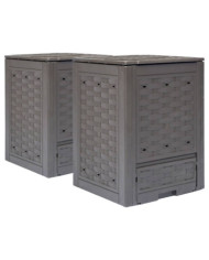 Composteurs de jardin 2 pcs 60x60x83 cm 600 L Plastique rotin | Mobilier & Déco