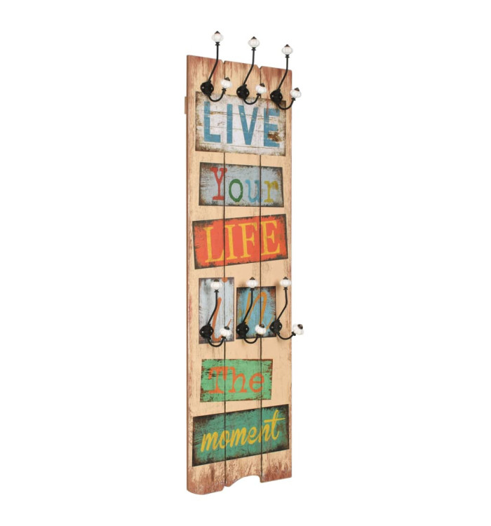Porte-manteau mural avec 6 crochets 120 x 40 cm LIVE LIFE | Mobilier & Déco