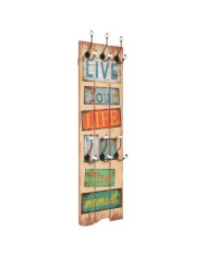 Porte-manteau mural avec 6 crochets 120 x 40 cm LIVE LIFE | Mobilier & Déco