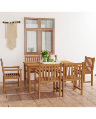 Ensemble à manger de jardin 7 pcs Bois de teck solide | Mobilier & Déco