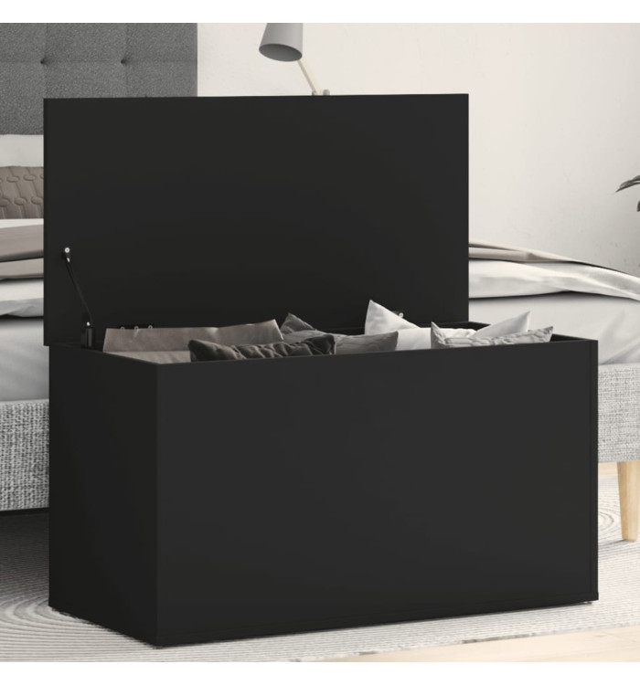 Coffre de rangement Noir 84x42x46 cm Bois d'ingénierie | Mobilier & Déco