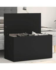 Coffre de rangement Noir 84x42x46 cm Bois d'ingénierie | Mobilier & Déco