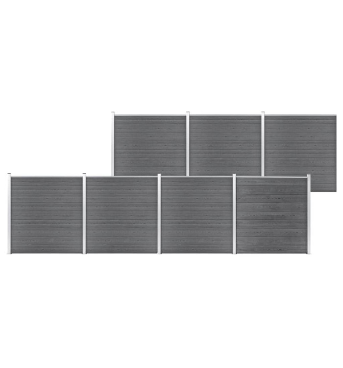 Clôture de jardin WPC 1218x186 cm Gris | Mobilier & Déco