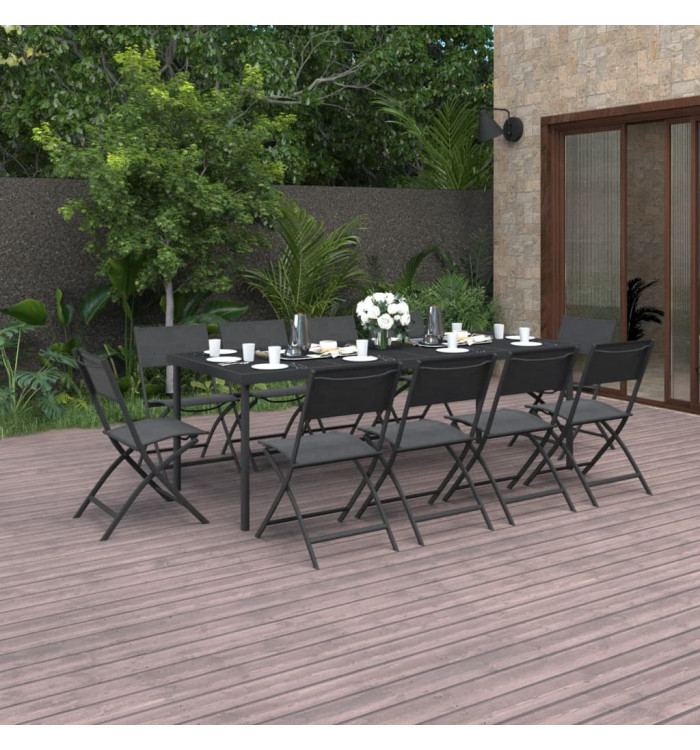 Mobilier de salle à manger d'extérieur 11 pcs Acier | Mobilier & Déco
