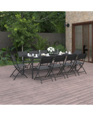 Mobilier de salle à manger d'extérieur 11 pcs Acier | Mobilier & Déco