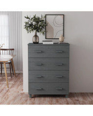 Buffet HAMAR Gris foncé 79x40x103,5 cm Bois massif de pin | Mobilier & Déco