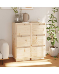 Buffets 2 pcs 32x34x75 cm Bois massif de pin | Mobilier & Déco