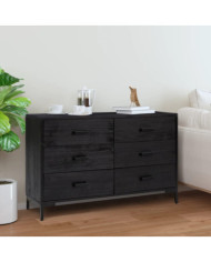 Buffet Noir 110x35x70 cm Bois de pin massif | Mobilier & Déco