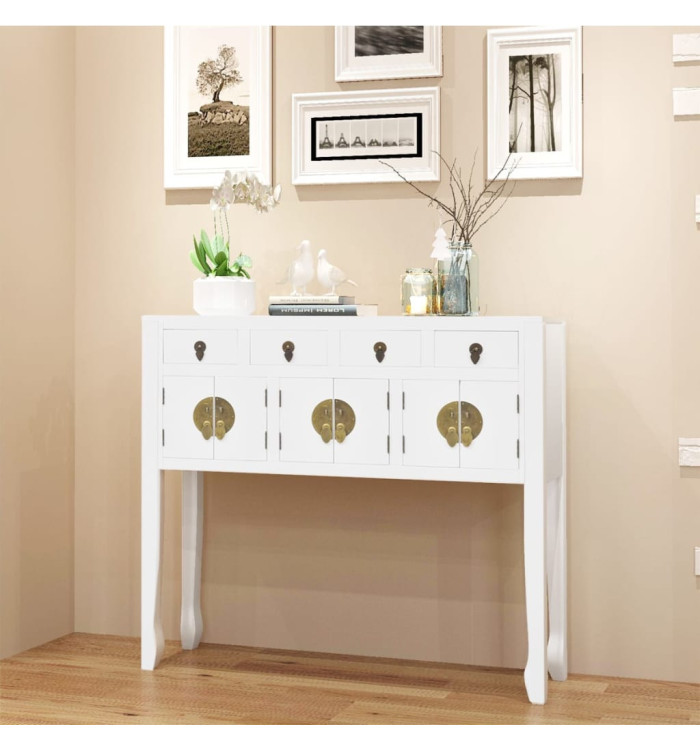 Buffet en style chinois en bois massif Blanc | Mobilier & Déco