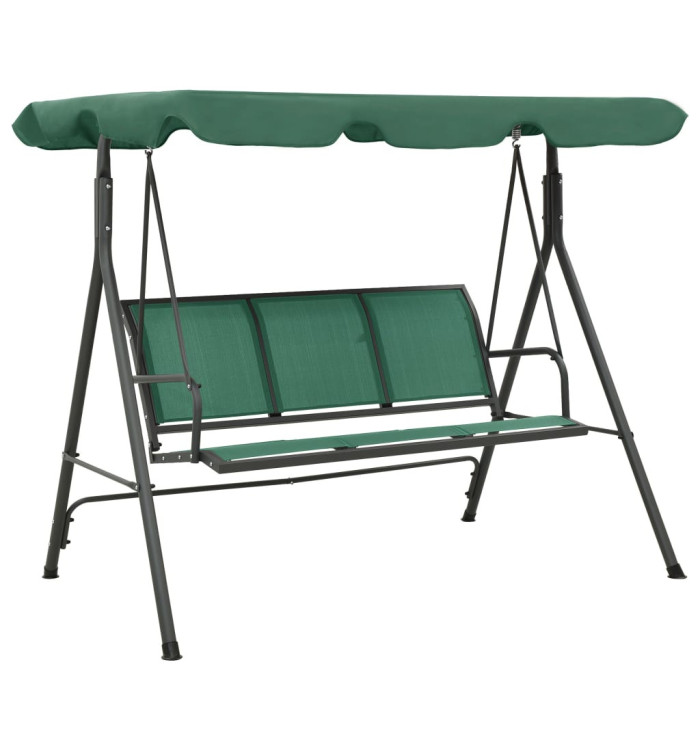 Balancelle de jardin vert 170 cm textilène et acier | Mobilier & Déco
