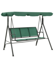 Balancelle de jardin vert 170 cm textilène et acier | Mobilier & Déco