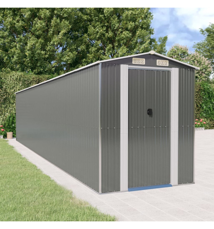 Abri de jardin Gris clair 192x938x223 cm Acier galvanisé | Mobilier & Déco