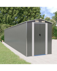 Abri de jardin Gris clair 192x938x223 cm Acier galvanisé | Mobilier & Déco