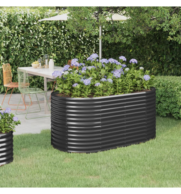 Lit surélevé de jardin Acier enduit de poudre Anthracite | Mobilier & Déco