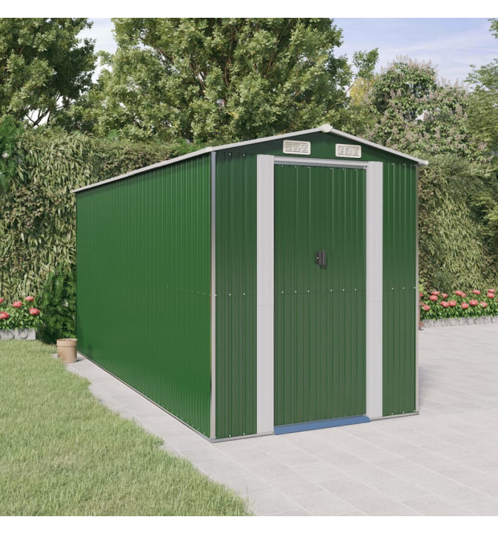 Abri de jardin Vert 192x440x223 cm Acier galvanisé | Mobilier & Déco