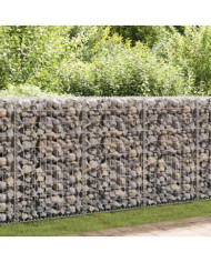 Mur en gabion avec couvercles Acier galvanisé 60x50x100 cm | Mobilier & Déco